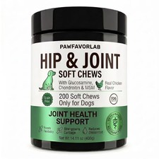 Hip Joint Supplement for Dogs - Glucosamine, Chondroitin, MSM, Green Lipped...