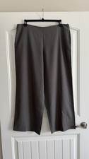 EILEEN FISHER WOOL ITALIAN FABRIC WIDE LEG PANTS SIZE L