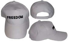 TRUMP 2028 Freedom Letters White USA PATRIOTIC Cotton Embroidered Cap Hat