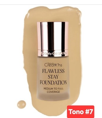 Tono # 7.5  Beauty Creations Flawless Stay Liquid Foundation   Satin 1.06