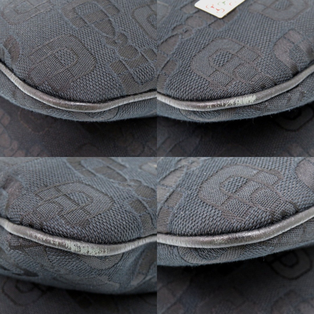 Gucci Canvas Black Horsebit Shoulder Bag Used 36cm x 25cm thumbnail 4