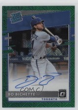 2020 Panini Donruss Optic Green Mojo Prizm 36/99 Bo Bichette #RRS-BI Auto 07m7