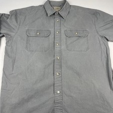 LL Bean Sunwashed Shirt Men's Size L-Reg Gray Traditional Fit Button Up Cotton
