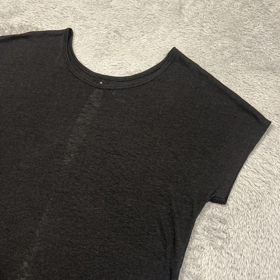 Блузка женская Lane Bryant 14/16 черная с отверстием под ключ разделенная сзади льняная смесь топ - Изображение 3 из 4