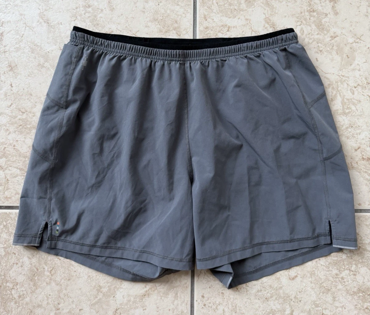 Smartwool Men's Lined Running Shorts Gray Large Track Racing Trail Sport Bottoms