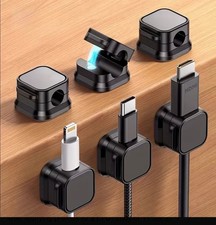 Magnetic Cable Clips Smooth Adjustable Cord Holder Under Desk Cable Management
