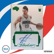 2015-16 Panini Flawless Mario Hezonja Premium Ink Emerald 3/5 RC Auto Magic