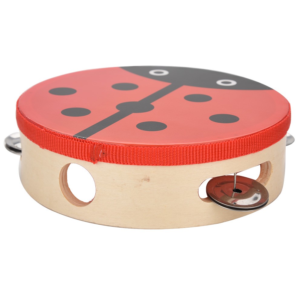 15cm Wooden Handheld Tambourine Hand Drum Bell Musical Percussion Instrument CUT