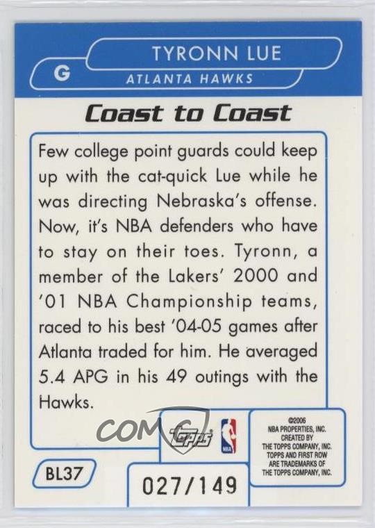 2005-06 Topps First Row Baseline /149 Tyronn Lue #BL37 | eBay