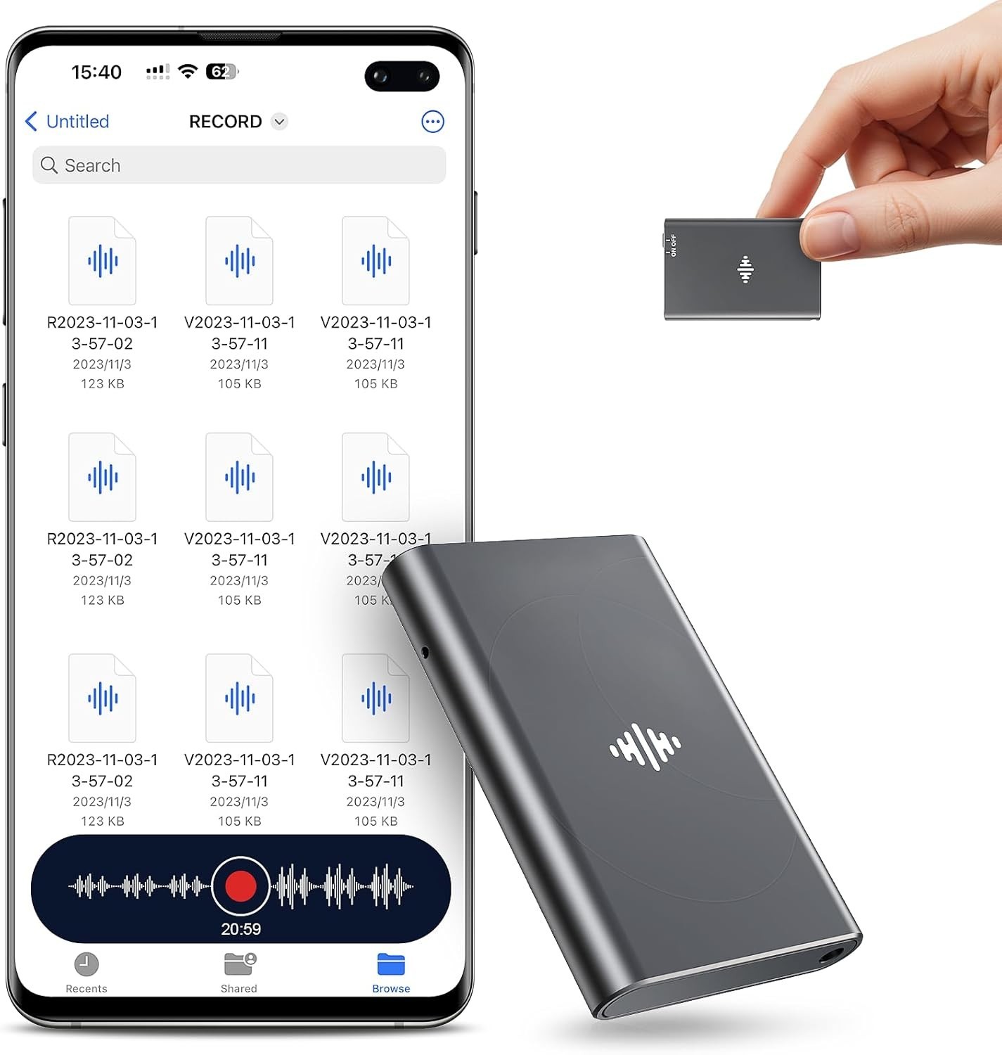 128gb Recording Device With Dsp4.0 Ai Noise Cancellation