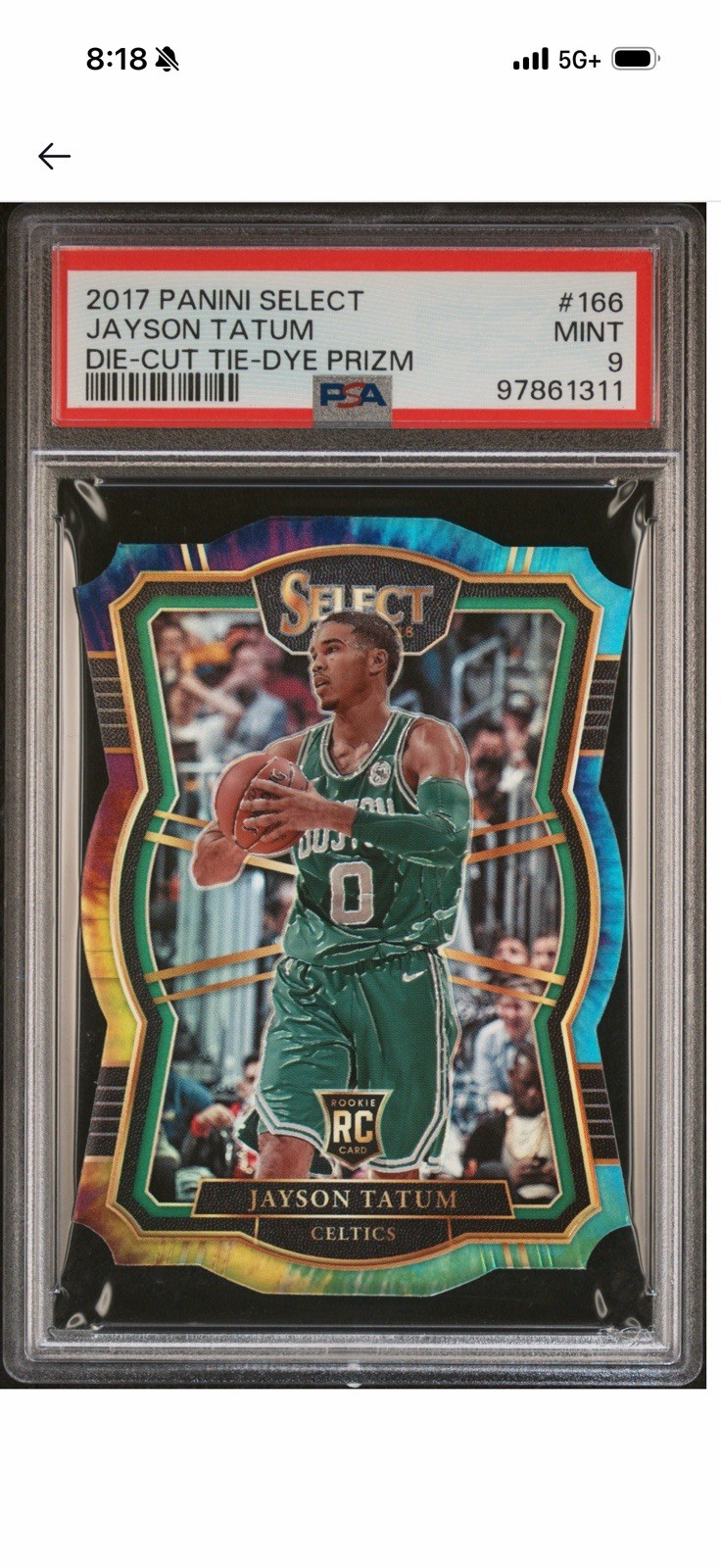 2017-18 Panini Die Cut  Premier Level Jayson Tatum #166 Tie-Dye Prizm /25 (RC)