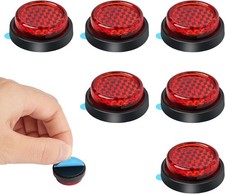 6Pcs Round Motorcycle Reflectors, Stick-on Safety Reflectors, 24mm Mini License