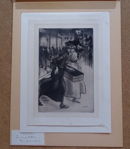 Theophile Steinlen Les Deux Trottus etching 1905 framed drypoint aquatint print - Picture 2 of 7