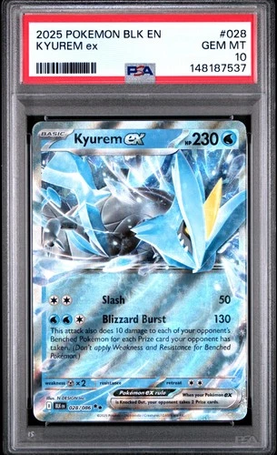 2025 POKEMON BLK EN-BLACK BOLT #028 KYUREM EX PSA 10
