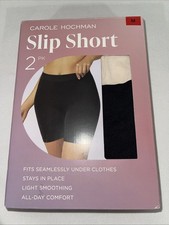 Carole Hochman Women's Slip Shorts, 2 PK, New with Box Sz Medium Black  Pink