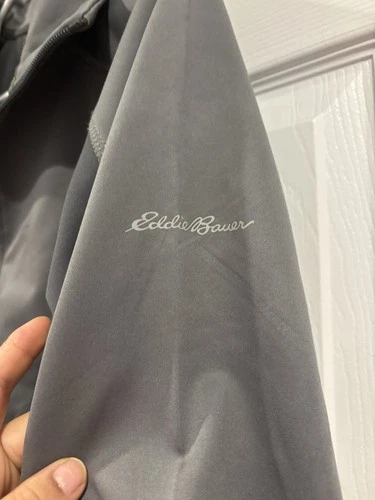 Eddie Bauer Gray Soft shell Jacket Mens Large Full Zip NEW image 3