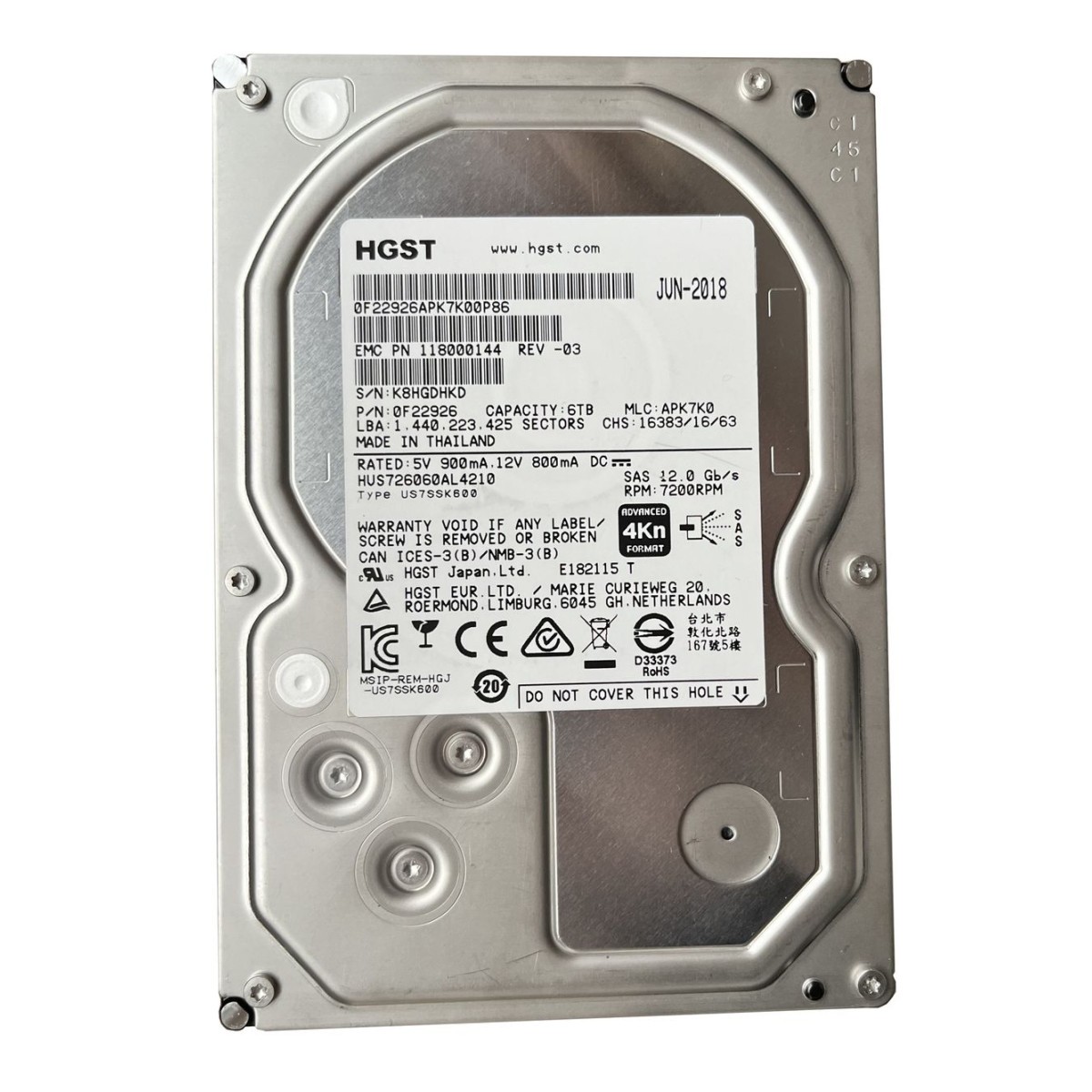HGST HUS726060AL4210 0F22926 6TB 7.2K 3.5
