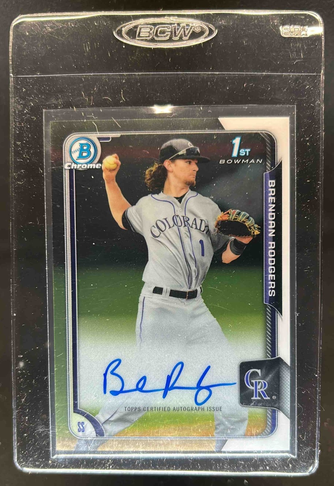 2015 Bowman Draft Brendan Rodgers Chrome Auto 1st #BCA-BR Rockies