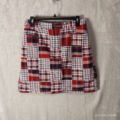 Croft & Barrow R/W/B PatchworK Skort Sz 10 Classic Fit 100% Cotton