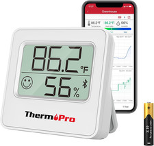 Thermopro TP357 Digital Hygrometer Indoor Thermometer of 260FT, Bluetooth Thermo