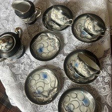 Vintage Japanese Dragonware Tea Set – 11 piece Moriage Porcelain – Dragons