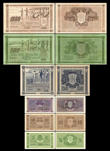 2x 5 - 1.000 Markkaa - Édition 1922 Without Électrique Litt Reproduction - 14 - Photo 1 sur 9