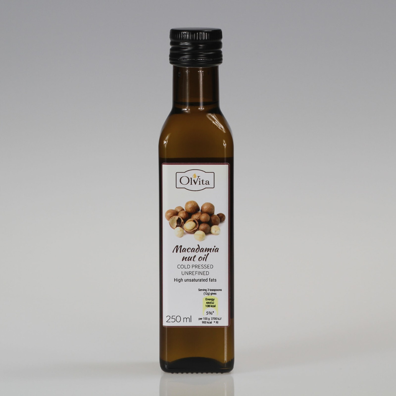 Macadamia nut Oil, Oil, Cold-Pressed and Crude Ol’Vita 250ml