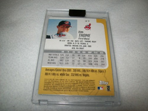2017 TOPPS ARCHIVES 2002 JIM THOME AUTO SIGNED #D1/1 CLEVELAND INDIANS - Picture 2 of 2
