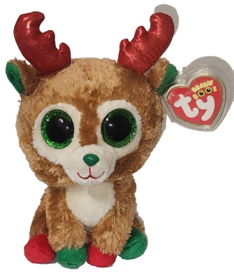 Ty Beanie Boos ALPINE the Reindeer (Red Antlers) 6'' NEW MWMTs Stuffed Animal Toy