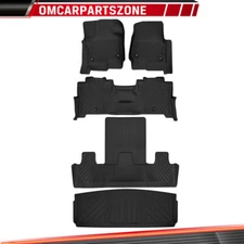 3 Rows Floor Mats + Cargo Liners for 18-25 Ford Expedition 2nd Row Bucket Seat