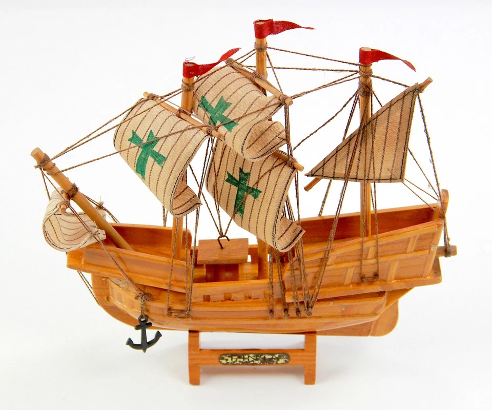 Galeone In Legno da Collezione Cristoforo Colombo 19 x 20 cm - Immagine 4 di 4