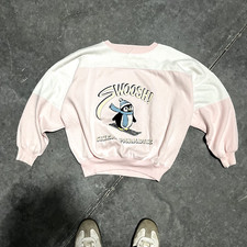 Energie Sweatshirt Mens Medium Bi Currants Vintage 80s Light Pink White Cotton