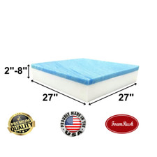 FoamRush 27" x 27" Cool Gel Memory Foam Upholstery Square Seat Cushion USA