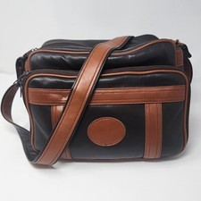 Vintage Camera Case Brown Vinyl Padded Adjustable Shoulder Strap Zippered 2 Tone