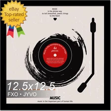Vinyl Record Frame for the Wall Display Album Cover, Black 12.5 X 12.5 Frame