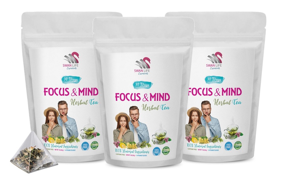 Concentration enhancing herbs - FOCUS AND MIND HERBAL TEA - Cognitive 3Pack