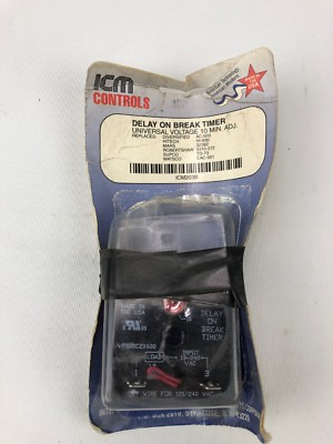 ICM Controls ICM203 ICM203B Delay On Break Timer Relay 18-240 VAC 10 Minutes AC1