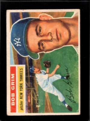 1956 TOPPS #52B BOB GRIM GOOD+ YANKEES WHITE BACKS *NY3216