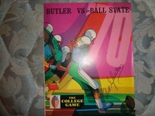 1970 BUTLER BULLDOGS VS BALL STATE CARDINALS PROGRAM BILL SYLVESTER Football AD