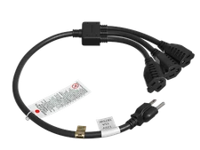24 Inches 1 x NEMA 5-15P to 3 x NEMA 5-15R Power Extension Cord Splitter Cabl...