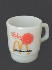 Vtg Anchor Hocking FIRE KING Good Morning McDonald's Coffee Mug Cup made in USA