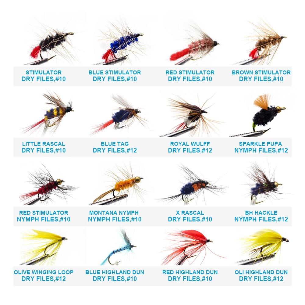 Fly Fishing Flies Kit 225PC Fly Assortment Trout Bass Fishing with Dry