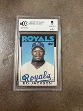 1986 Topps Traded Bo Jackson Kansas City Royals #50T Baseball Card Beckett 9