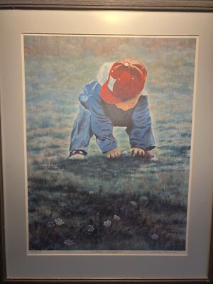  Little Slugger  By Jude Pokorny: Framed Signed Lithograph 73/250. Ready To Hang