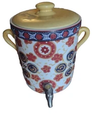 The MAIN Ingredients Ironstone Floral Bohemian Artsy Beverage Dispenser W/Spout