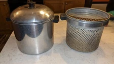 Vintage Sears Maid of Honor 8 Quart Light Weight Aluminum Stock Pot 3 PC Steamer