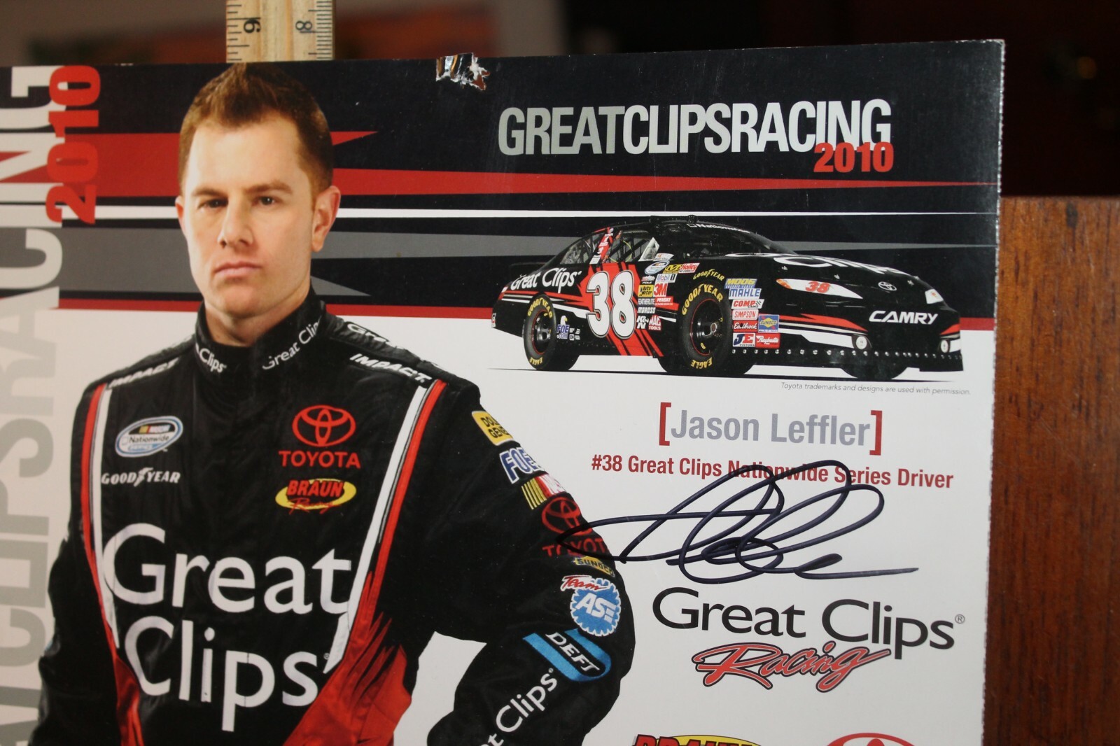 2010 NASCAR Signed Photo Card Jason Leffler Great Clips Camry eBay