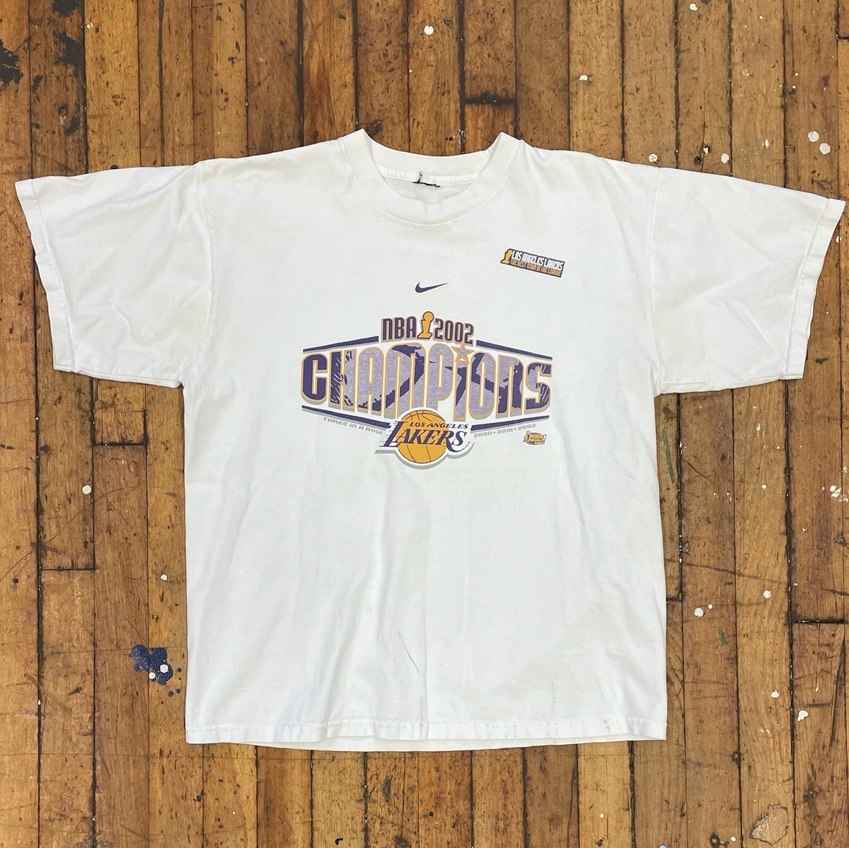 Retro 2002 NBA Champions Los Angeles Lakers 3 In A Row NBA Finals