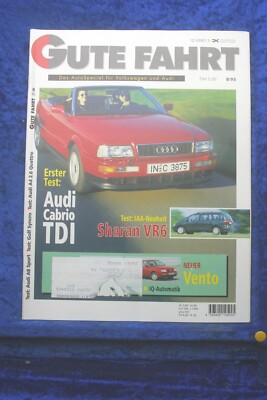 Gute Fahrt 8/95 VW Audi Cabrio TDI Sharan VR6 Vento A8 Sport Golf Syncro