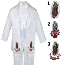 Baby Child Boys Christening Baptism Formal White Tuxedo Tails Suits Stole Sm-20